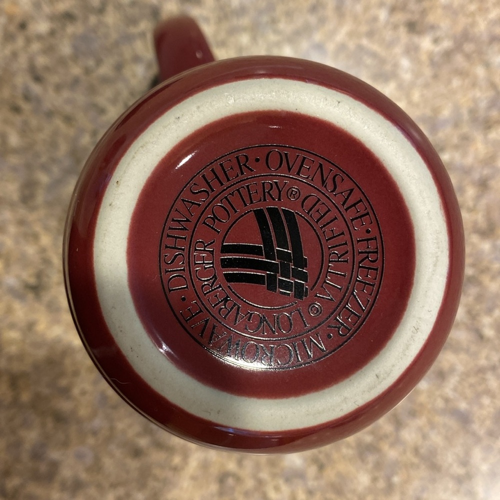 Longaberger Tall Travel Pottery Mug Paprika Red Woven Traditions - Picture 13 of 17